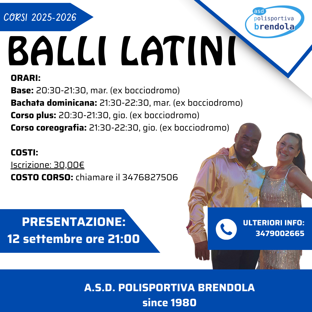 Volantino del corso: Balli latini