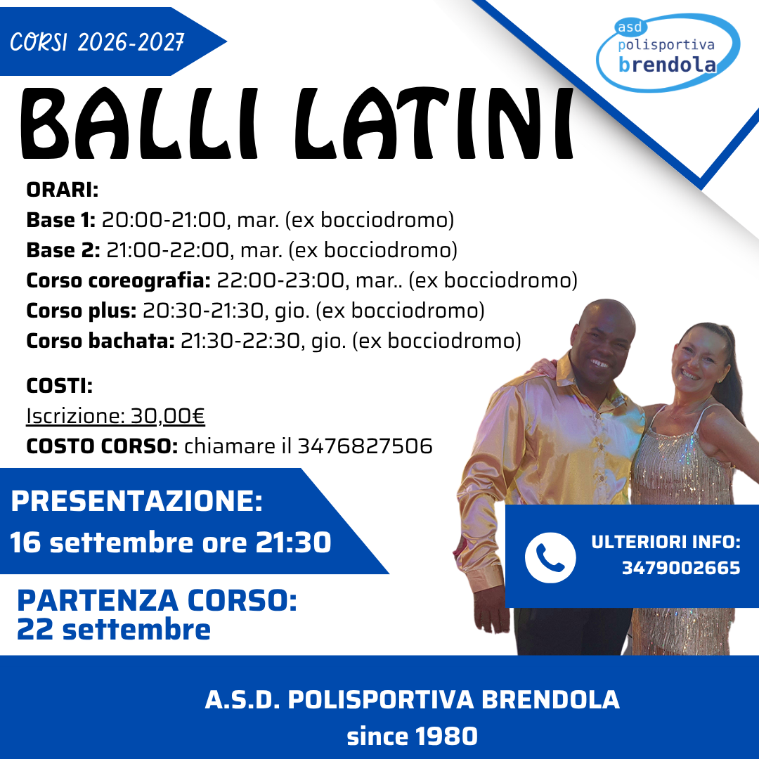 Volantino del corso: Balli latini
