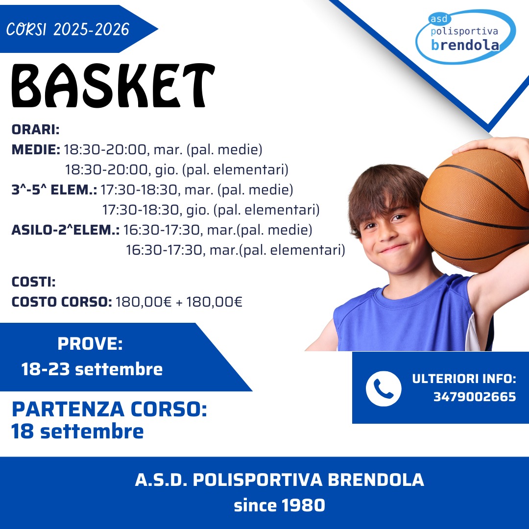 Volantino del corso: Basket