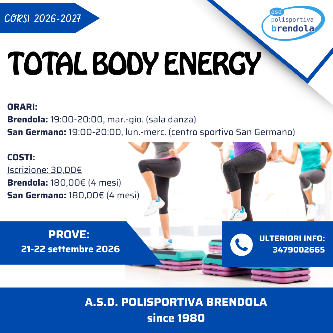 Volantino del corso: Total Body Energy