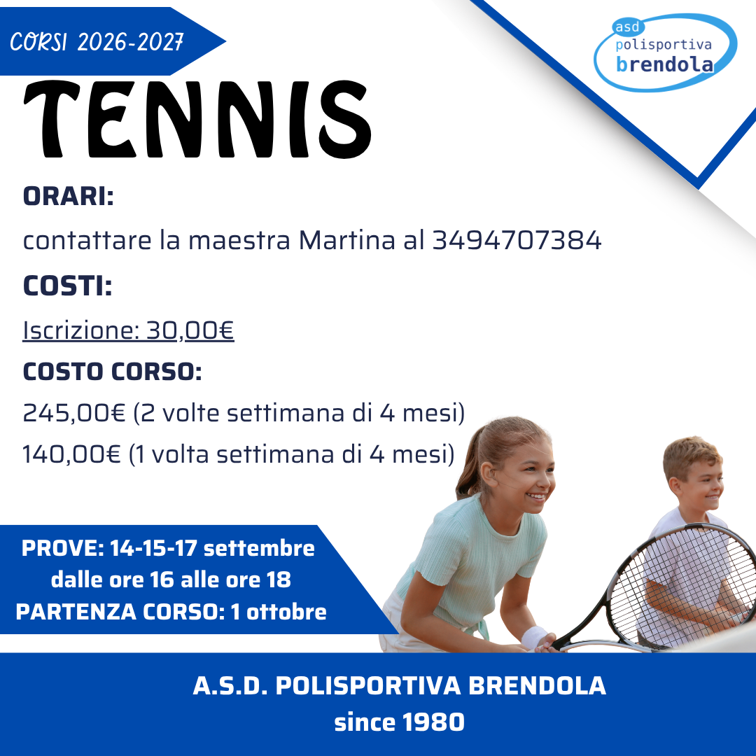 Volantino del corso: Tennis Ragazzi