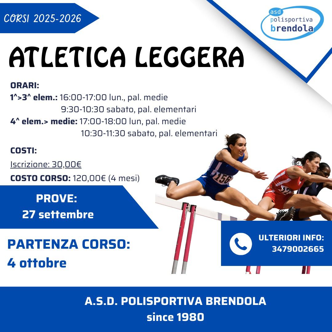 Volantino del corso: Atletica leggera