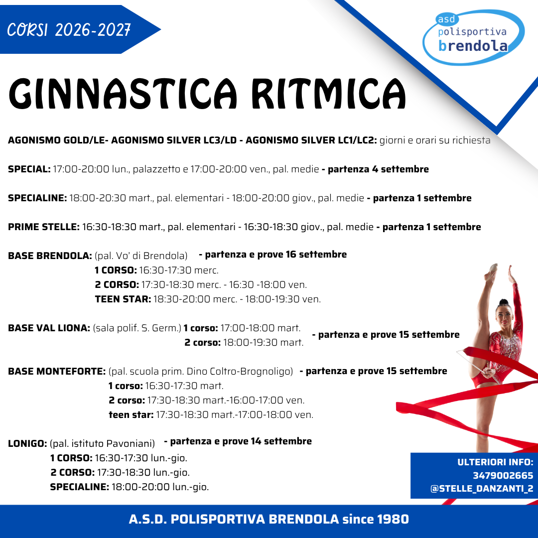 Volantino del corso: Ginnastica Ritmica