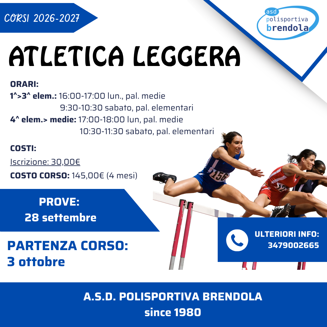 Volantino del corso: Atletica leggera