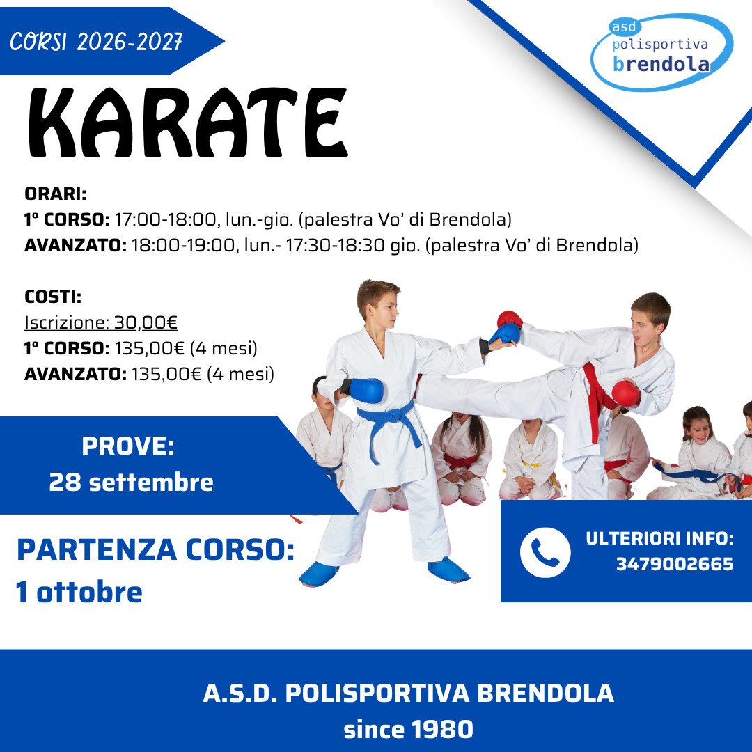 Volantino del corso: Karate