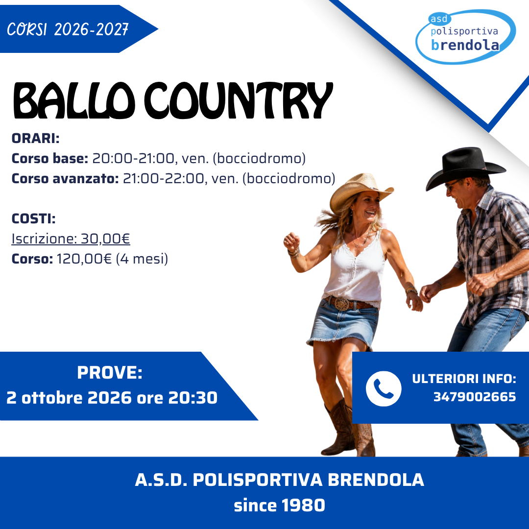 Volantino del corso: Ballo Country